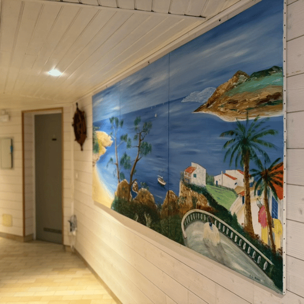 Présentation d'un jolie tableau dans l'appartement de vacances le capitaine avec blue lagon a hyeres